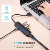 USB 2.0 hub Vention 3-poorts met 100M Ethernet adapter, USB 2.0 host, 4 poorten, zwart