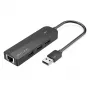 USB 2.0 hub Vention 3-poorts met 100M Ethernet adapter, USB 2.0 host, 4 poorten, zwart