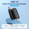 Vention CLGB0 2-in-1-kaartlezer, USB 3.0 A, SD + TF, dubbele stationsletter, zwart