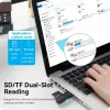 Vention CLGB0 2-in-1-kaartlezer, USB 3.0 A, SD + TF, dubbele stationsletter, zwart