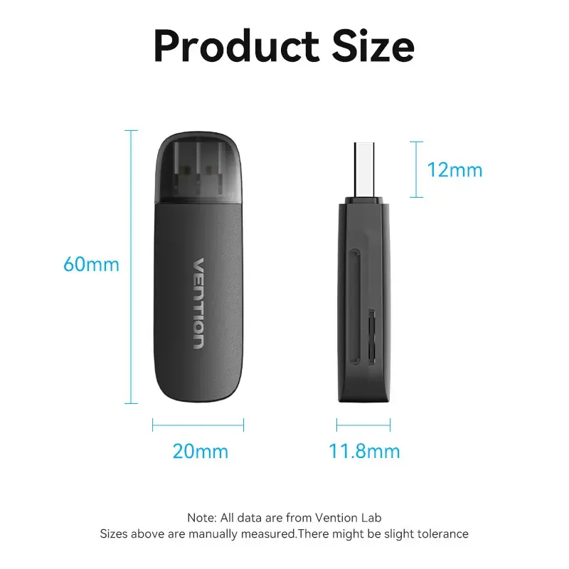 Vention CLFB0 geheugenkaartlezer, USB 3.0, SD/TF