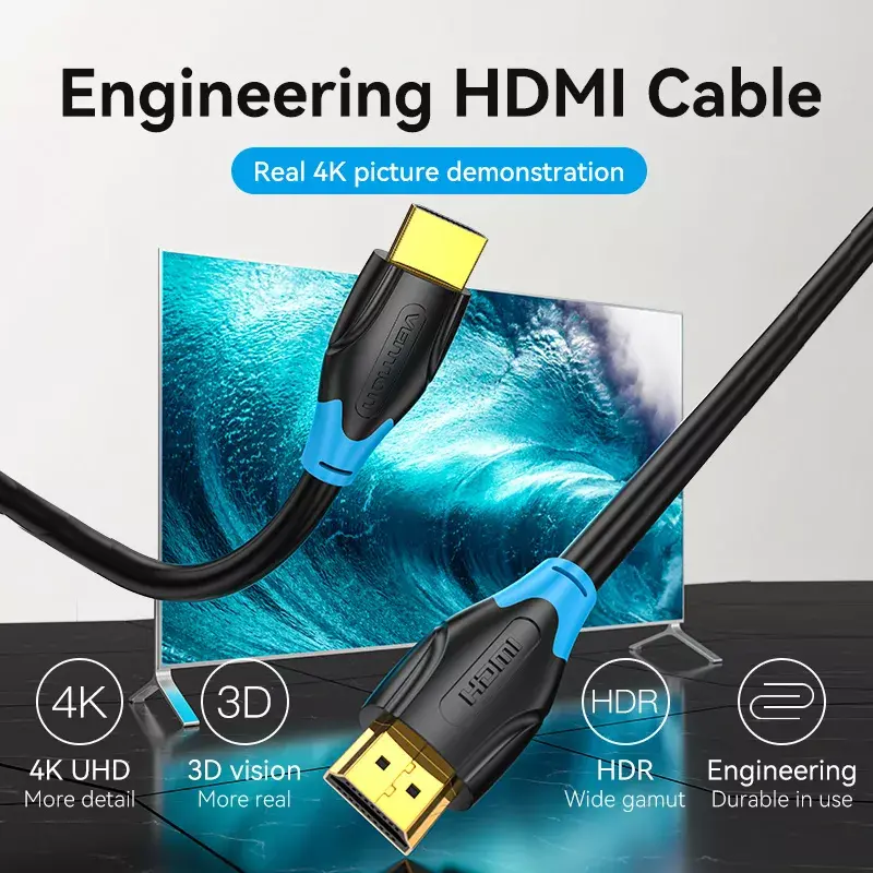HDMI-kabel Vention 1M zwart 18 Gbit/s 2.0