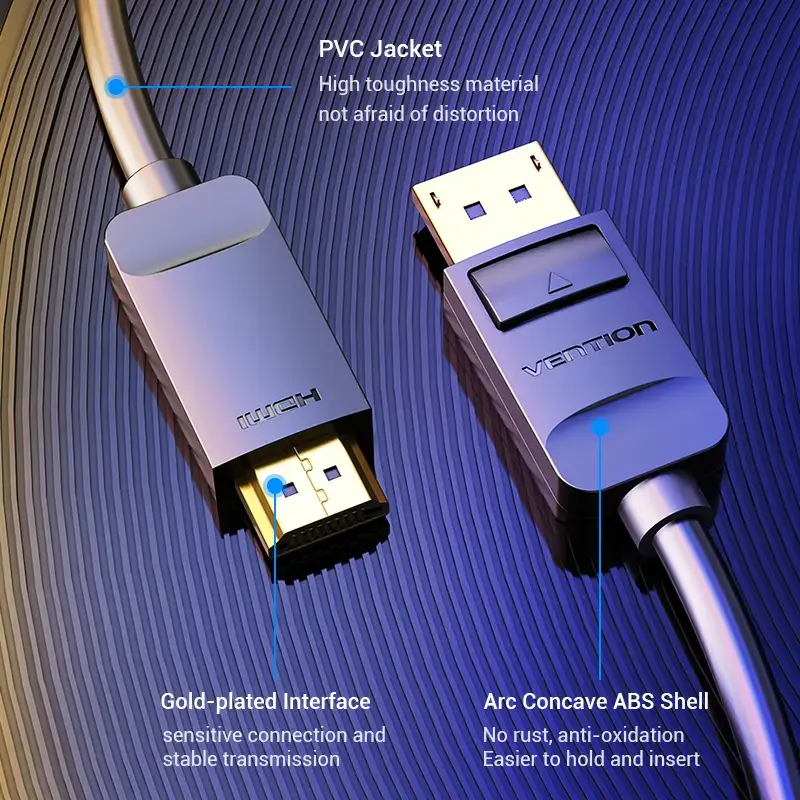 Vention DP-naar-HDMI-kabel 1,5 m zwart DisplayPort HDMI 1,5 m