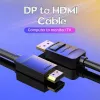 Vention DP-naar-HDMI-kabel 1,5 m zwart DisplayPort HDMI 1,5 m