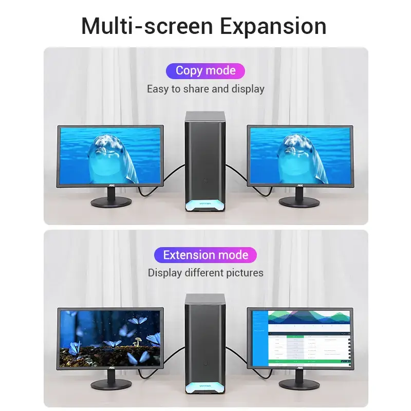 Vention DP-naar-HDMI-kabel 1,5 m zwart DisplayPort HDMI 1,5 m