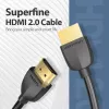 Vention draagbare HDMI-kabel 0,5 m zwart HDMI 2.0 18 Gbit/s