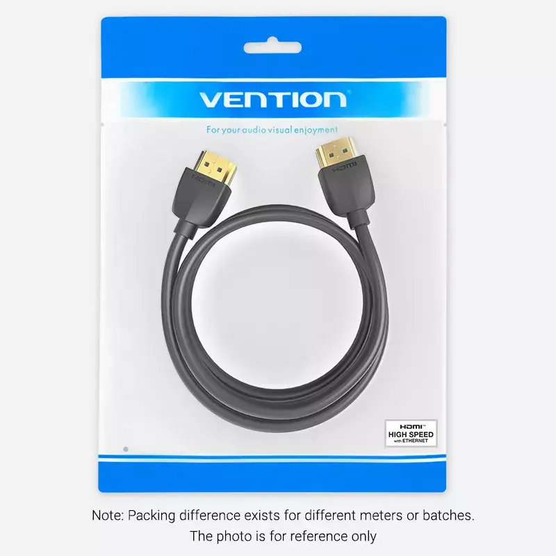 Vention draagbare HDMI-kabel 1M zwart 2.0 18 Gbit/s