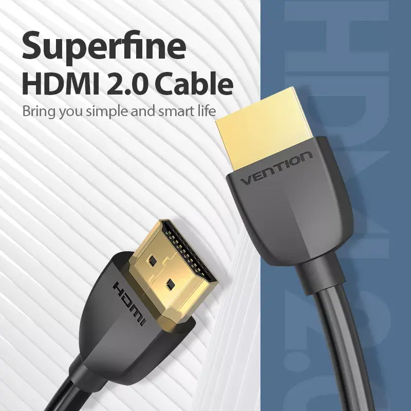 Vention draagbare HDMI-kabel 1M zwart 2.0 18 Gbit/s