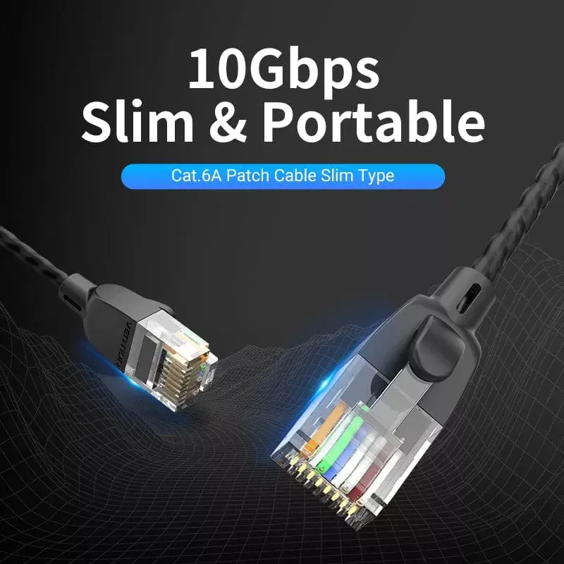 Vention IBIBJ Cat.6A UTP patchkabel, 5 m, zwart