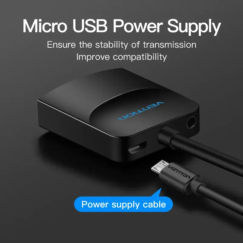 VGA naar HDMI-converter Vention 0,15 m zwart VGA HDMI micro-USB audio