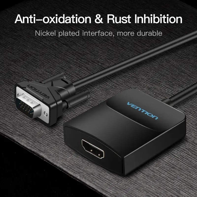 VGA naar HDMI-converter Vention 0,15 m zwart VGA HDMI micro-USB audio