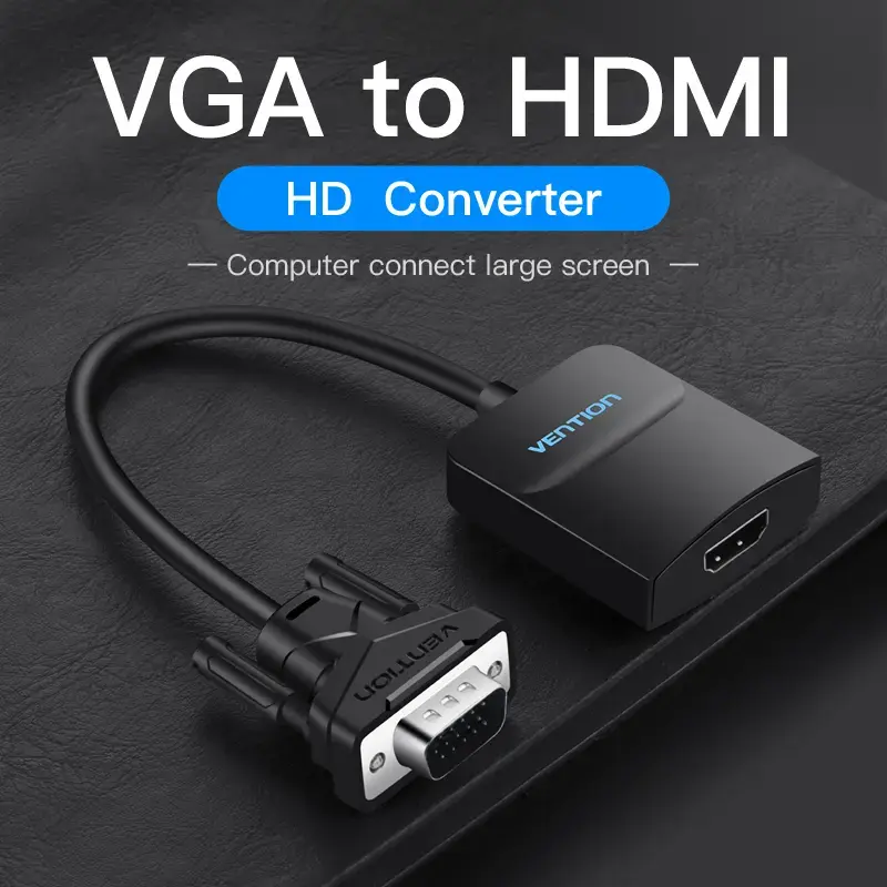 VGA naar HDMI-converter Vention 0,15 m zwart VGA HDMI micro-USB audio