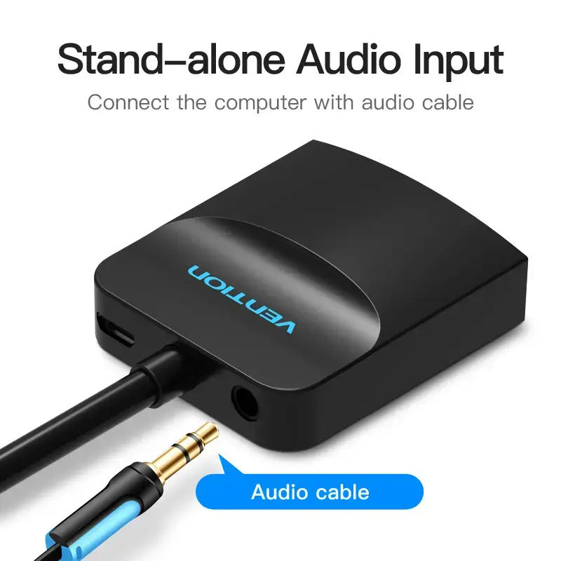 VGA naar HDMI-converter Vention 0,15 m zwart VGA HDMI micro-USB audio
