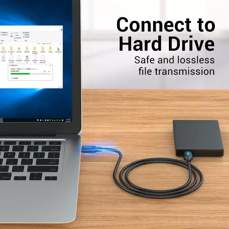 Vention COJBH USB 2.0-kabel, USB-A male naar USB-A male, 2 m, 2 A, zwart