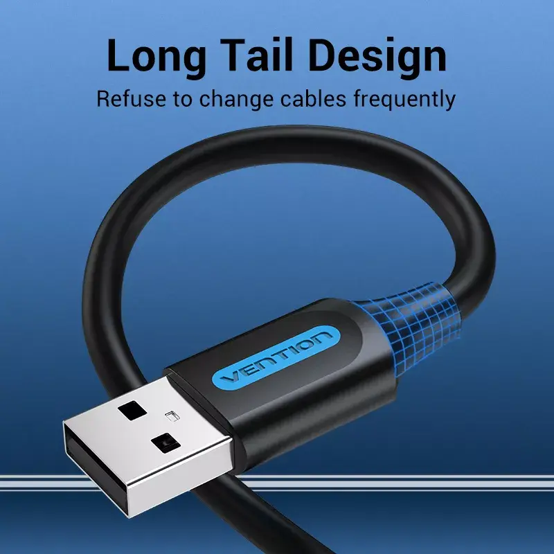 Vention COJBH USB 2.0-kabel, USB-A male naar USB-A male, 2 m, 2 A, zwart