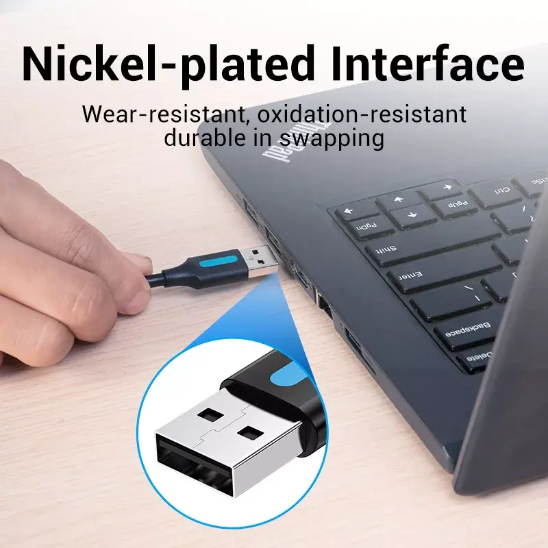 Vention COJBH USB 2.0-kabel, USB-A male naar USB-A male, 2 m, 2 A, zwart