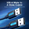 Vention COJBH USB 2.0-kabel, USB-A male naar USB-A male, 2 m, 2 A, zwart