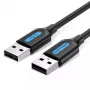 Vention COJBH USB 2.0-kabel, USB-A male naar USB-A male, 2 m, 2 A, zwart