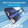 Vention USB 2.0 A male naar C male 3A-kabel 0.5M zwart