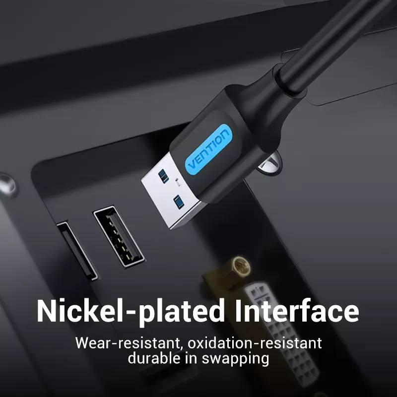 Vention CONBD USB 3.0-kabel, USB-A male naar USB-A male, 0,5 m, PVC, zwart