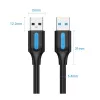 Vention CONBD USB 3.0-kabel, USB-A male naar USB-A male, 0,5 m, PVC, zwart