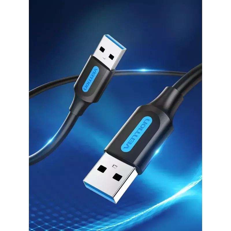 Vention CONBD USB 3.0-kabel, USB-A male naar USB-A male, 0,5 m, PVC, zwart