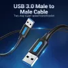 Vention CONBD USB 3.0-kabel, USB-A male naar USB-A male, 0,5 m, PVC, zwart
