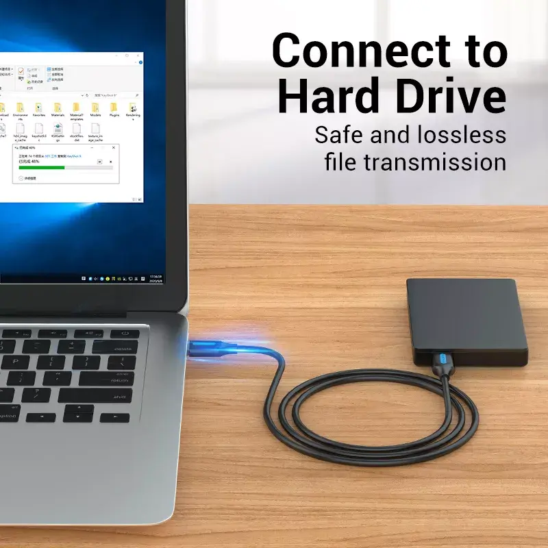 Vention CONBD USB 3.0-kabel, USB-A male naar USB-A male, 0,5 m, PVC, zwart
