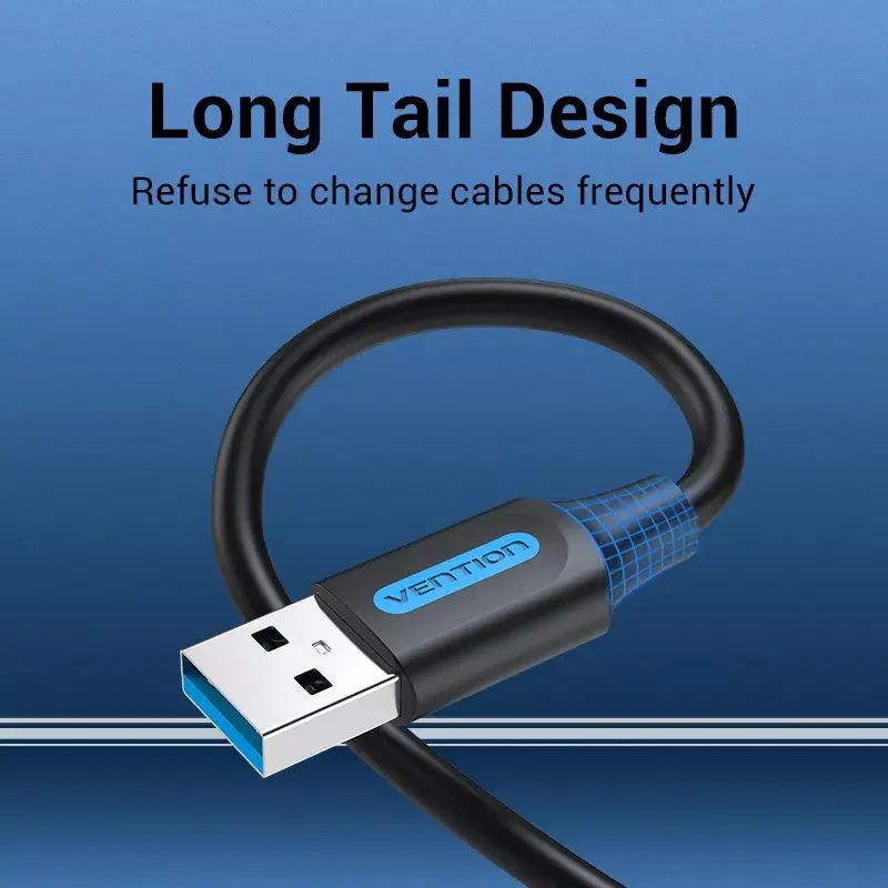 Vention CONBD USB 3.0-kabel, USB-A male naar USB-A male, 0,5 m, PVC, zwart