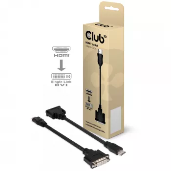 CLUB3D HDMI naar DVI Single Link passieve adapter 0,40 m HDMI DVI