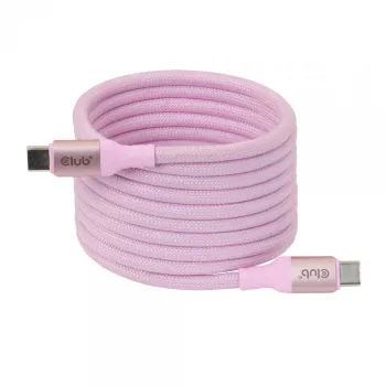CLUB3D USB-C Magnetic-Coil 240W roze kabel 2m USB 2.0