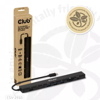 CLUB3D 10-1 draagbaar dock USB Type-C® 10Gbps naar HDMI™ 8K30Hz PD3.1 max. 140 watt