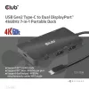 CLUB3D USB Gen2 Type-C naar Dual DisplayPort 4k60Hz 7-in-1 HUB