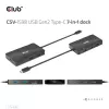 CLUB3D USB Gen2 Type-C naar Dual DisplayPort 4k60Hz 7-in-1 HUB