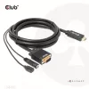 Club 3D CAC-1712 HDMI-naar-VGA-kabel M/M met Micro-USB-voeding en 3,5 mm-audio, 2 m (6,56 ft), 28AWG
