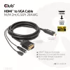 Club 3D CAC-1712 HDMI-naar-VGA-kabel M/M met Micro-USB-voeding en 3,5 mm-audio, 2 m (6,56 ft), 28AWG
