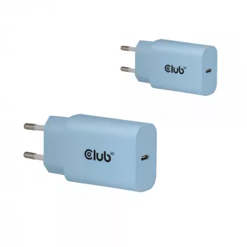 CLUB3D 2-pack USB-C-oplader 30 watt wit, binnen, AC, blauw