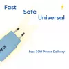 CLUB3D 2-pack USB-C-oplader 30 watt wit, binnen, AC, blauw