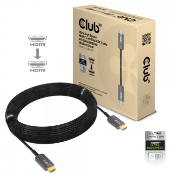 CLUB3D Ultra High Speed HDMI™ gecertificeerde AOC-kabel 4K120Hz/8K60Hz unidirectioneel M/M 15m
