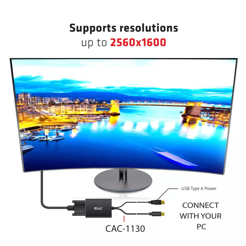 Actieve adapter MiniDisplayPort 1.2a naar Dual Link DVI-D CLUB3D CAC-1130