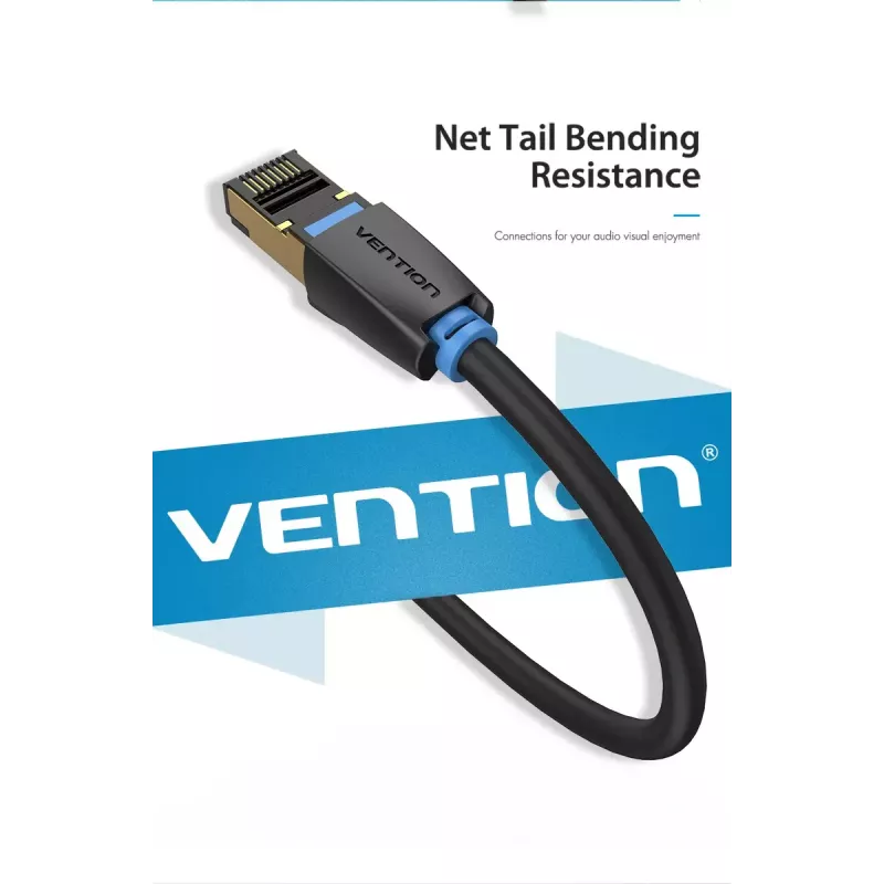 Vention Cat.8 SFTP-patchkabel 0,5 m zwart RJ-45 goudcoating