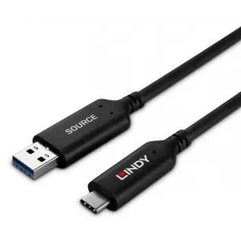 Lindy 25 m USB 3.2 Gen 1 type A naar C glasvezel-hybridekabel