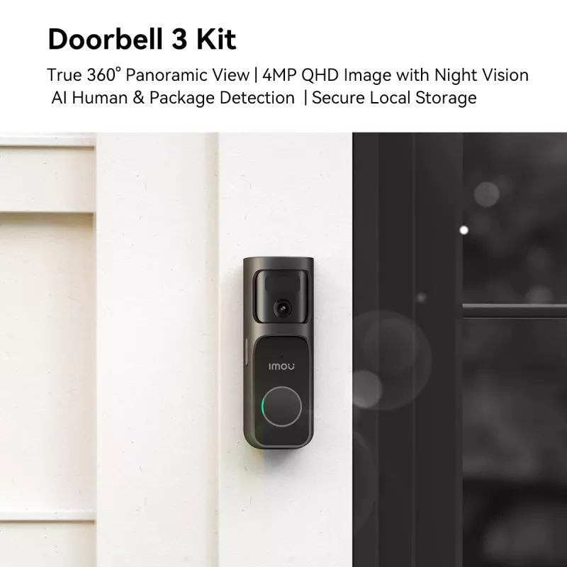 Deurbel-set Imou DB-3EP-4M0W/DS3 zwart 4MP HD-video