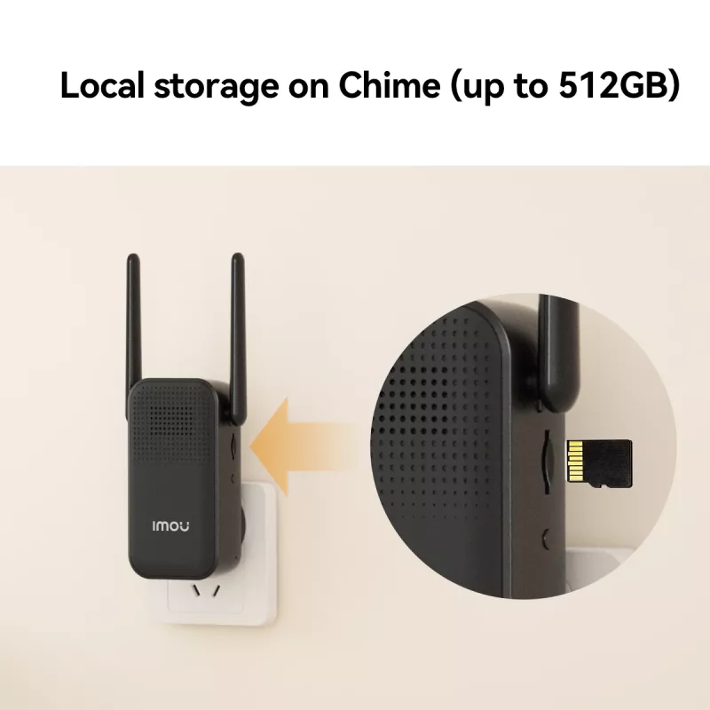Deurbel-set Imou DB-3EP-4M0W/DS3 zwart 4MP HD-video