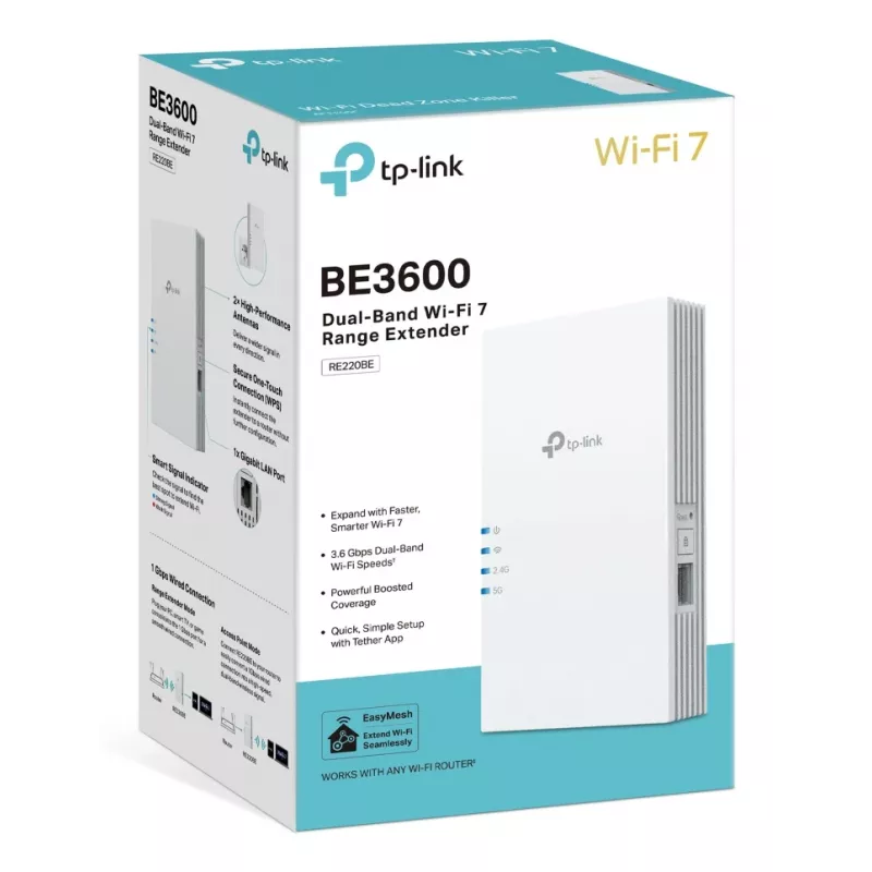 TP-Link RE220BE Wi-Fi 7-repeater, dual-band 3,6 Gb/s (RE220BE)
