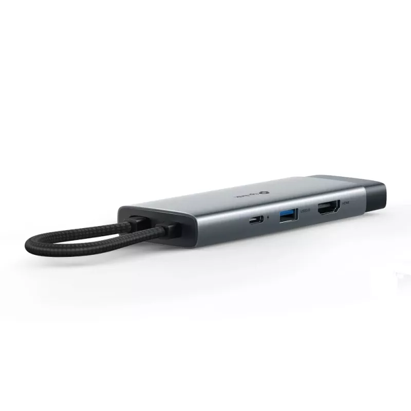USB Type-C-hub TP-Link UH7021C — HDMI, USB 3.2 Gen1, USB 2.0, SD/microSD, 5000 Mbit/s, aluminium zwart