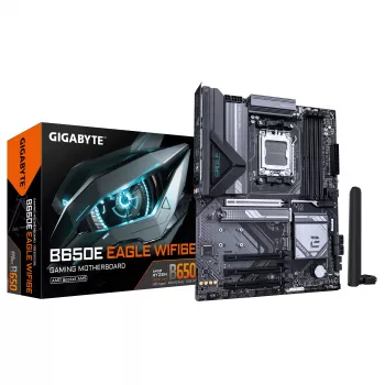 GIGABYTE B650E EAGLE WIFI6E moederbord - AMD Ryzen 9000 Series CPUs, 8+2+2 fasen VRM, tot 8200MHz DDR5 (OC), 1xPCIe 5.0 + 2xPCIe 4.0 M.2, 2.5GbE LAN, WIFI 6E, USB 3.2 Gen 2