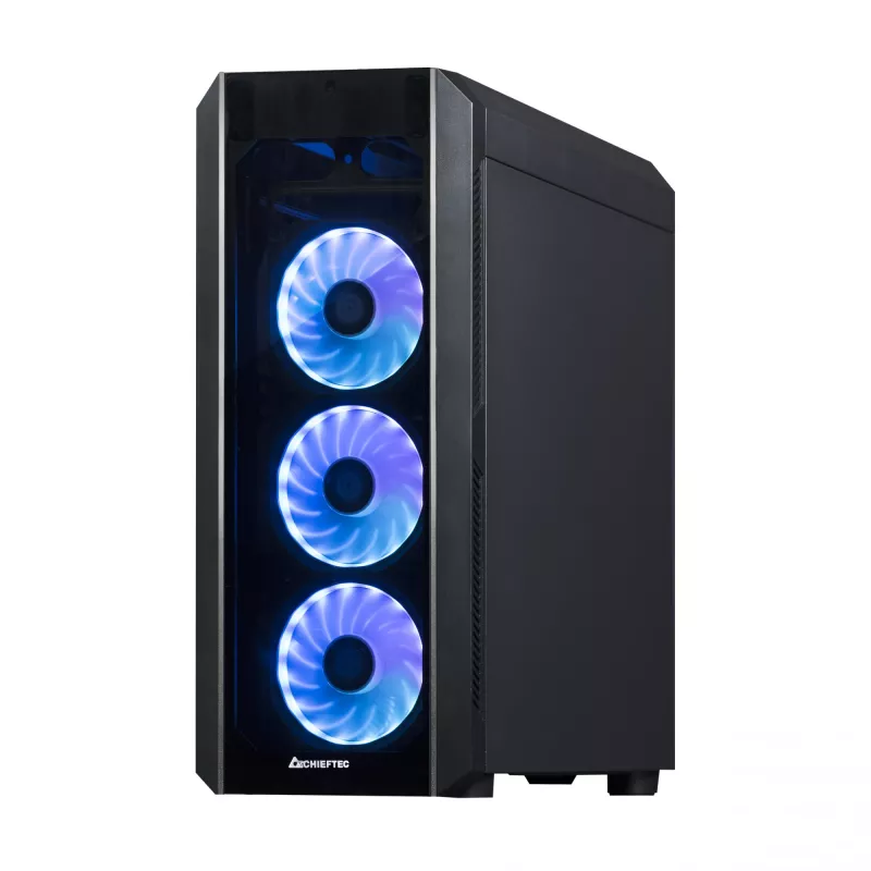 Chieftec Scorpion 3 GL-03B-OP Midi Tower behuizing, ATX/MicroATX/Mini-ITX, zwart, RGB, glazen panelen