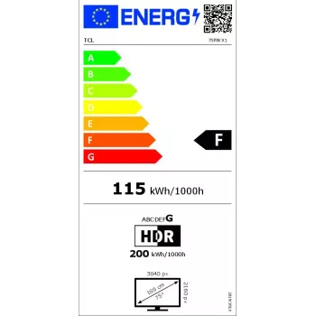 Televisie TCL P8K 75 inch 4K QLED HDR display 3840 x 2160