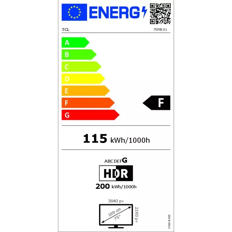 Televisie TCL P8K 75 inch 4K QLED HDR display 3840 x 2160